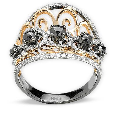 1,65 ct Schwarz Weiß Diamant Ring - Aris Diamond
