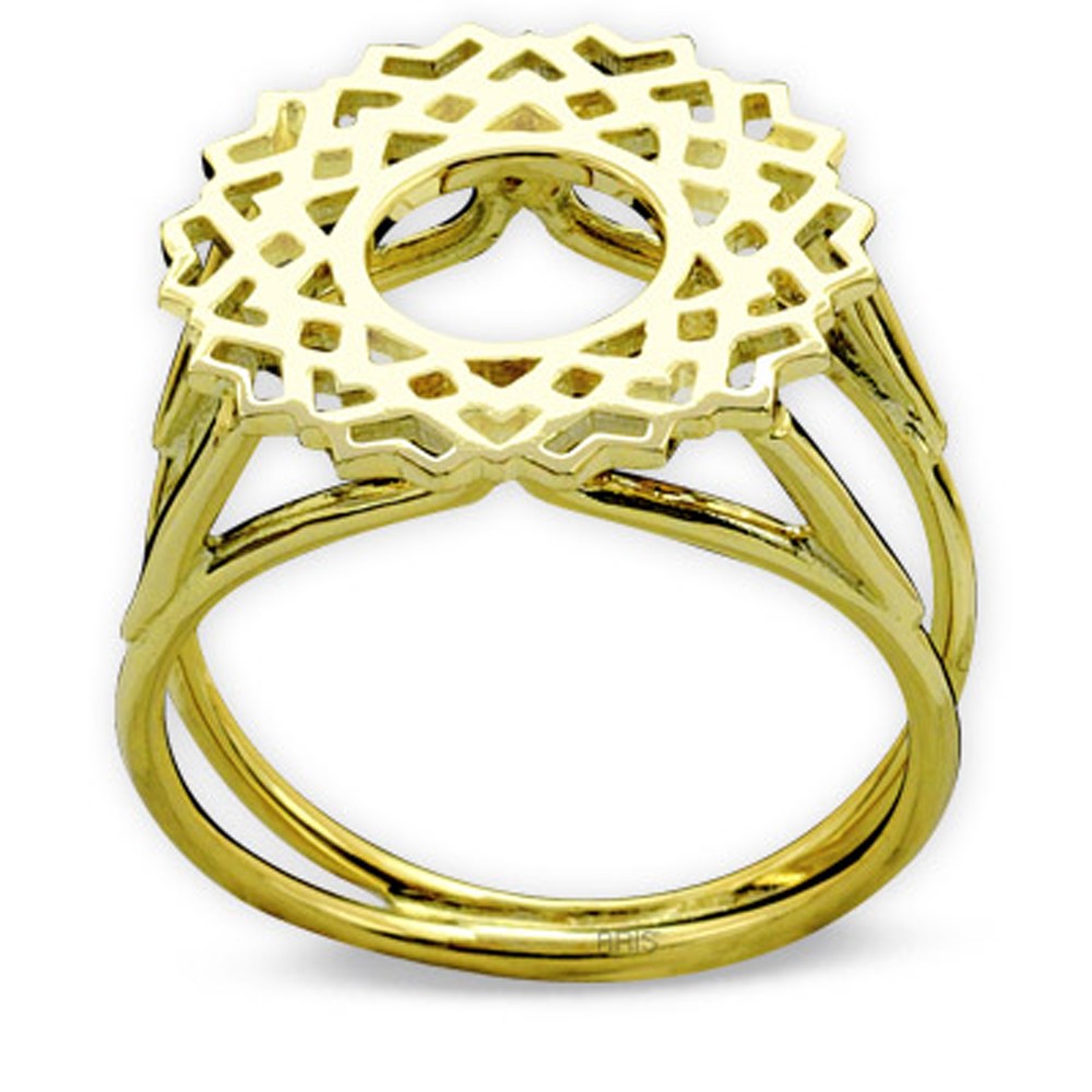 585er Gelbgold Kronenchackra Ring